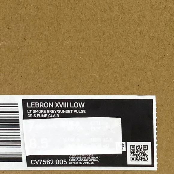 NIKE Women Size CV7562 005 LEBRON XVIII LOW lt Smoke Grey Sunset Sulse Shoes - Picture 10 of 11